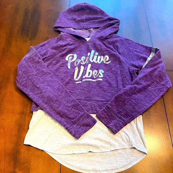 Danskin Now Girls Purple Positive Vibes Hoodie - Picture 1 of 1